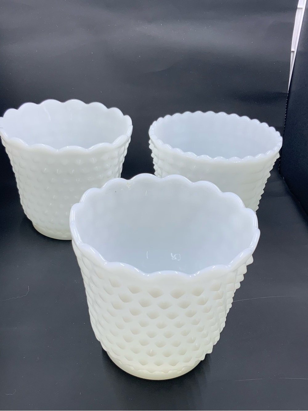 Vintage Fire King Hobnail Milk Glass - Set of 3